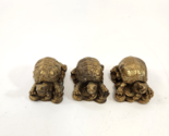 Brass Turtle Sitting on Chinese Coins Lot of 3 Figurines Mini Sculptures... - $38.69