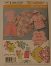 Simplicity Sewing Pattern # 3711 Babies Layette Uncut - $4.99