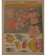 Simplicity Sewing Pattern # 3711 Babies Layette Uncut - £3.91 GBP