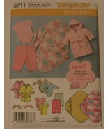Simplicity Sewing Pattern # 3711 Babies Layette Uncut - $6.77 CAD