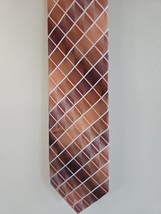 Van Heusen Stain Resistant Brown/Beige Checkered Pattern Neck Tie, 100% ... - $12.99