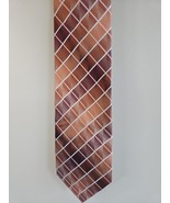 Van Heusen Stain Resistant Brown/Beige Checkered Pattern Neck Tie, 100% ... - $12.99