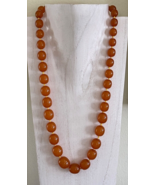 Vintage Natural Amber 40 Beads Necklace 70 Grams - £467.87 GBP