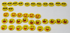 Cool Wink Love Gross Emoji Erasers Set of 36 Bold Color Yellow Red Black... - £11.21 GBP