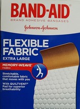 BAND-AID BANDAGES FLEXIBLE FABRIC EXTRA LARGE 1 3/4"x 4" 10 Ct/Box - £5.15 GBP