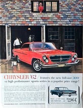 Chrysler 62 Full Size red hardtop high performance sport -1961 Vintage P... - $186.24 MXN