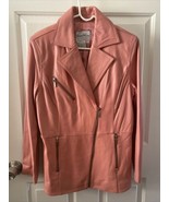 Pamela McCoy Genuine Leather Jacket Dusty Rose NWOT Size M - $1,580.65 MXN
