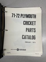 1971 1972 Plymouth Cricket Parts Catalog Manual OEM - £19.56 GBP