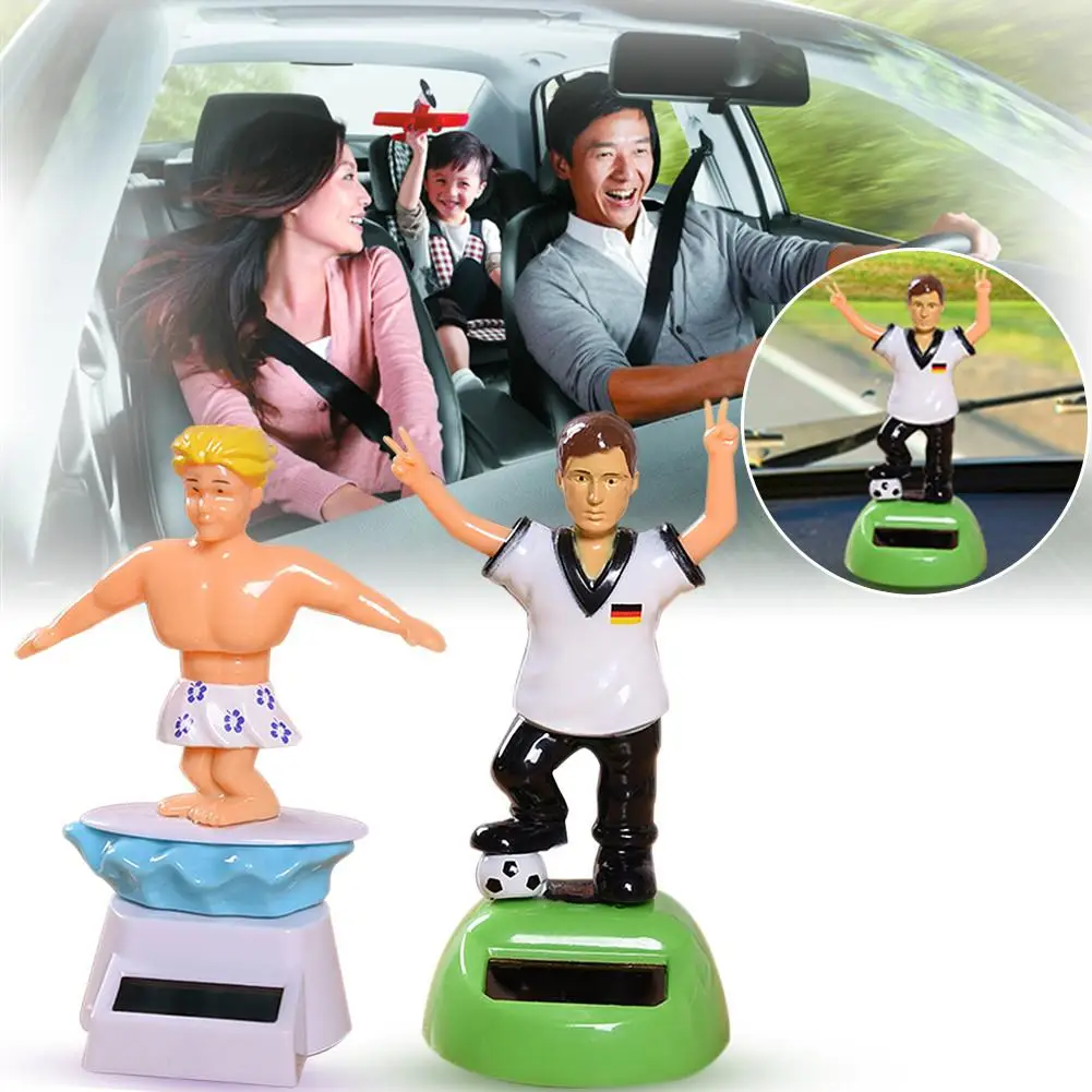 Innovative Car Ornament Solar Powered Athletes Series Dancing Shaking He... - £11.47 GBP