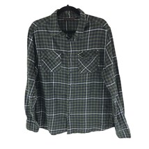 Fission Mens Flannel Shirt Cotton Button Down Long Sleeve Pockets Plaid ... - $12.59