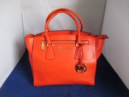 Michael Kors Sophie Large Leather Satchel $398 Orange(  Mandarin ) #012 - £107.40 GBP