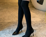 Print leather pointed toe thigh high over the knee boots femme cozy stretch fabric thumb155 crop
