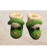 Handmade Knitted Baby Booties in Green and White With Cars - $928.08 MXN
