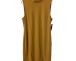 Sharango Dress Women&#39;s Size 14 Gold  Sleeveless Mod Sheath Mock Neck Car... - $23.85