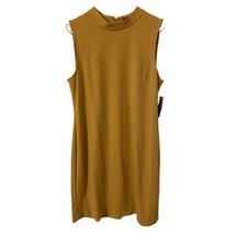 Sharango Dress Women&#39;s Size 14 Gold  Sleeveless Mod Sheath Mock Neck Car... - £18.75 GBP