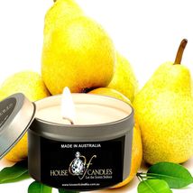 French Pears Eco Soy Wax Scented Tin Candles, Vegan Friendly, Hand Poured - £11.86 GBP+