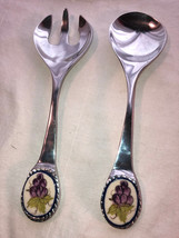 Mexico Metal Salad Utensil Set Fork And Spoon Mint - £27.96 GBP