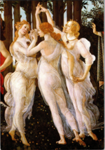 Vtg Postcard La Primavera, The Three Graces Sandro Botticelli Painting Florence - £5.34 GBP