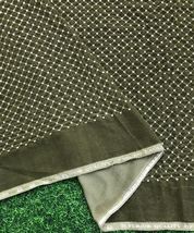 Sage Green &amp; Gold Sequin Embroidered Velvet Fabric, Wedding Dress Fabric VLTF920 - £7.45 GBP+