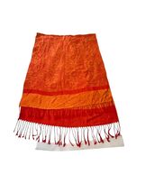 Pashmina Paisley Scarf Shawl Orange Red Fringe Wrap Mid 2000s Boho - $13.50