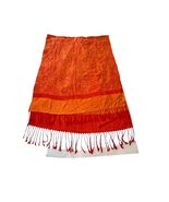 Pashmina Paisley Scarf Shawl Orange Red Fringe Wrap Mid 2000s Boho - $13.50