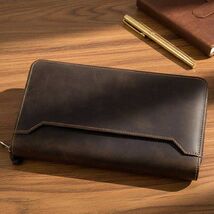 Genuine Leather Travel Wallet for Men  Passport Holder Clutch Organizer ... - $60.00