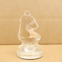 Replacement Chess Piece Clear Glass Knight 1 1/8in Base 2in Tall Velvet Pad - £6.26 GBP