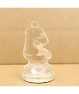 Replacement Chess Piece Clear Glass Knight 1 1/8in Base 2in Tall Velvet Pad - £6.32 GBP