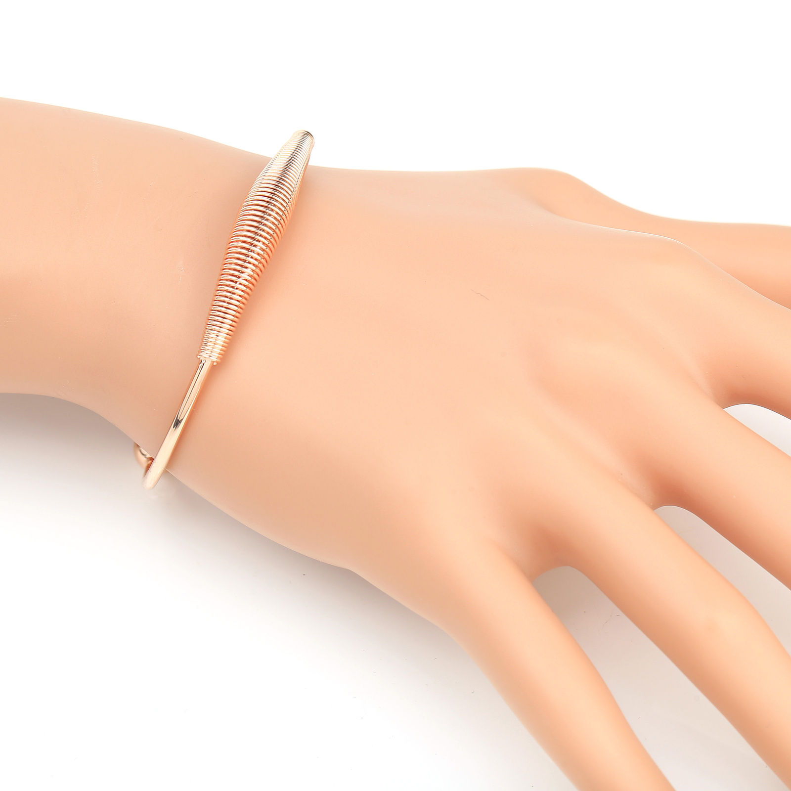 Rose Tone "Slinky" Coil Bangle Bracelet