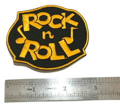 Rock n Roll Patch Retro Music Band Black and Yellow Badge Embroidery 3 Inch Size - £13.96 GBP