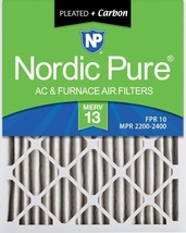 Nordic Pure 10x20x2 MERV 13 Plus Carbon Pleated AC Furnace Air Filters, ... - $166.87 MXN