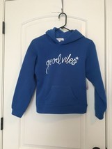Full Circle Trends Kids Blue Sweatshirt Hoodie &quot;Good Vibes&quot; Size Medium - £24.66 GBP