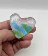 Handmade Dichroic Glass Heart Object de Arté Keepsake- “You Are Loved&quot; #346 - $45.00