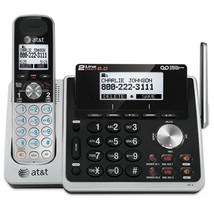 AT&T TL88102 DECT 6.0 2-Line Expandable Cordless Phone with Answering System and - £130.25 GBP