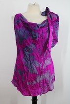 Cabi M Purple Pink Fit to be Tied 100% Silk Sleeveless Top 102 - £18.22 GBP