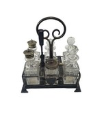 Antique 1890s Silverplate Cruet Condiment Set SLY & Co Barnstaple 9762 7 Piece - $266.31