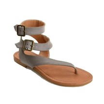 Journee Collection Womens 9 M Grey Leather Kyle Strappy Flat Sandals NIB... - $466.20 MXN