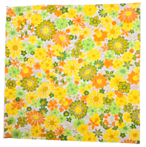 Vintage Wallpaper Sample Sheet 60s 70s Retro Yellow Green Floral Flowers... - £7.81 GBP