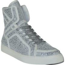 Men High Top Shoes By FIESSO AURELIO GARCIA ,Fancy Rhine stones 2402 White image 4