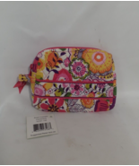 NWT Vera Bradley Floral Clementine , Zip Around Make-up Bag, Medium, Pink - $19.40