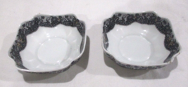 Georges Boyer Limoges France for Marcel Rochas Black Lace Motif Bowls Set 2 - £20.43 GBP