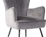 Velvet Living Room Chair Upholstered With Soft High Wing Back Leisure Re... - $337.99