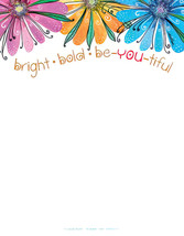 LEANIN TREE &quot;Bright.Bold.Be-You-Tiful&quot; Laurel Burch~Note Pad 60 sheets~#... - $8.71