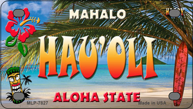Hau oli Hawaii State Novelty Mini Metal License Plate Tag - $14.95