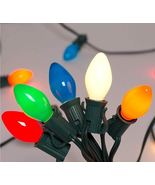 C7 Multicolor Christmas Lights Outdoor, 25Ft Vintage String Lights with ... - $630.48 MXN