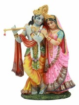 Vedic Radha And Krishna Statue 8Tall Avatar Of Vishnu Shakti God&#39;s Divine Love - £41.68 GBP