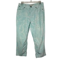 Talbots Curvy Tropical Cropped Pants Women Size 4 Blue White Mid Rise Pockets - £12.19 GBP