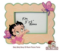 Baby Betty Boop 3D Resin Picture Frame 6.5x6 inch fits 3x5 pictures - $12.95