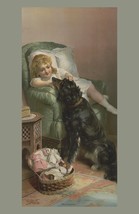 9663.Decoration Poster.Room Wall art.Home interior decor.Victorian dog and girl - £13.66 GBP+