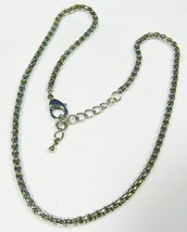 High Quality Silver Tone Round link chain Necklace 18&quot;L 4 mm wide - £28.02 GBP